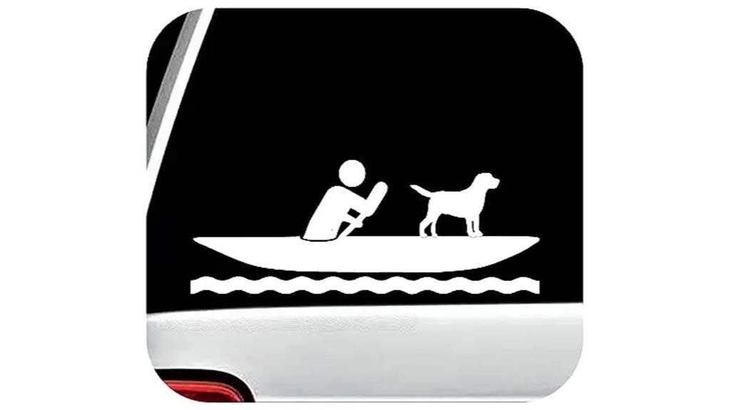 Guy Kayaking with Dog Decal
