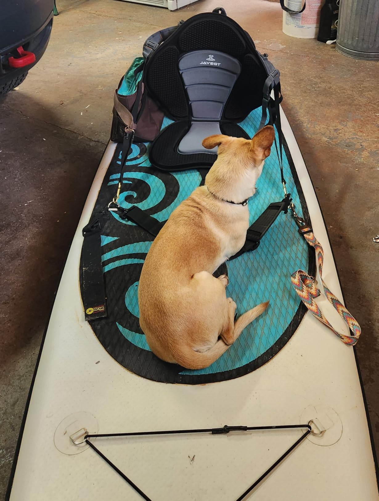 JAYEGT Kayak Seat Deluxe Padded Back Canoe Seat with Back Support ,SUP Paddle Board Seats Fishing Seat for Universal Sit with Detachable Storage Bag and 4 Adjustable Straps. Customer Review JAYEGT Kayak Seat Deluxe Padded Back Canoe Seat with Back Support ,SUP Paddle Board Seats Fishing Seat for Universal Sit with Detachable Storage Bag and 4 Adjustable Straps. - Customer Photo 1