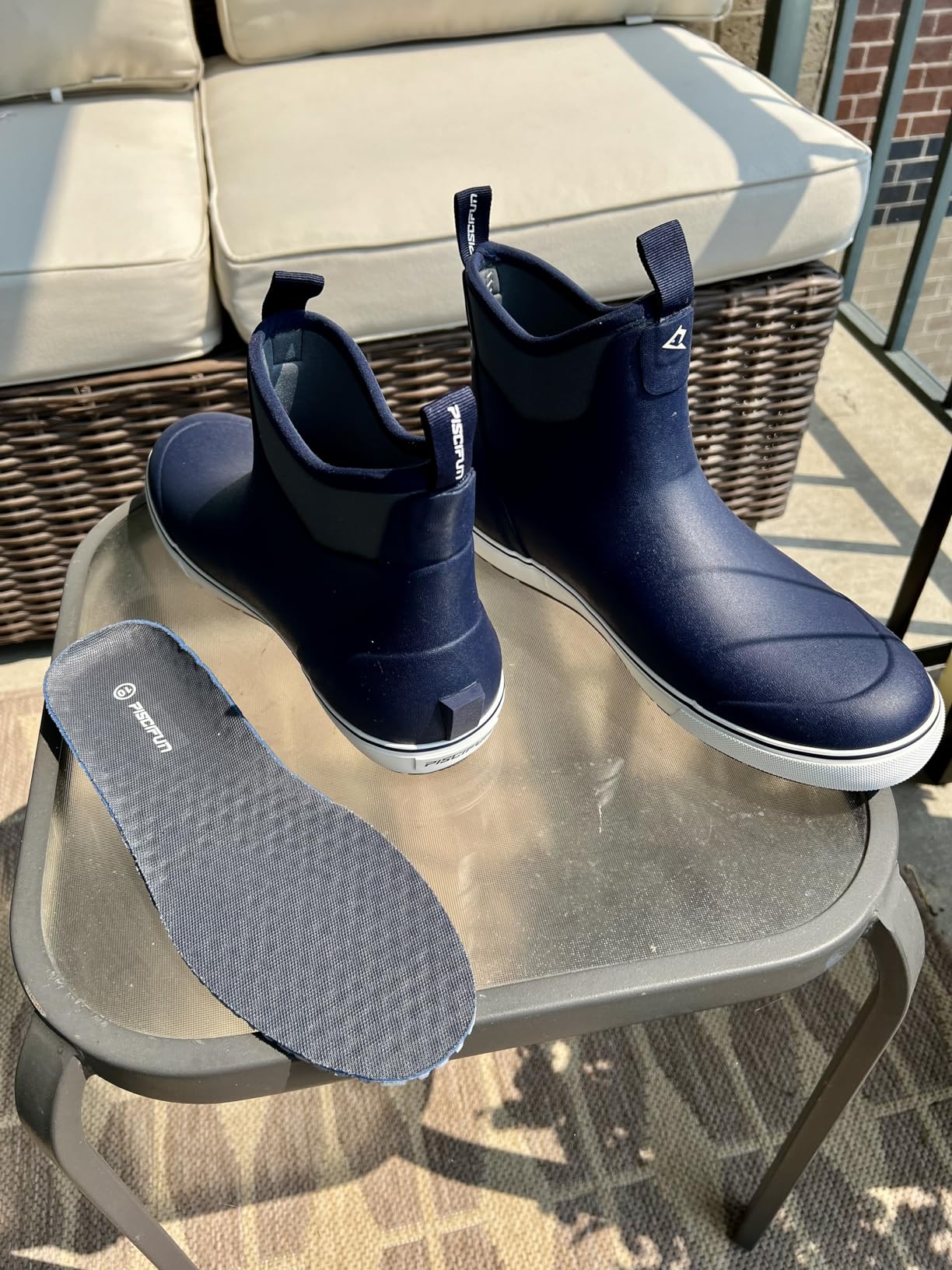 Piscifun Men' s Deck Boots, Waterproof Fishing Rain Boots, Anti-Slip Rubber Boots with Breathable Neoprene Lining Customer Review Piscifun Men' s Deck Boots, Waterproof Fishing Rain Boots, Anti-Slip Rubber Boots with Breathable Neoprene Lining - Customer Photo 1