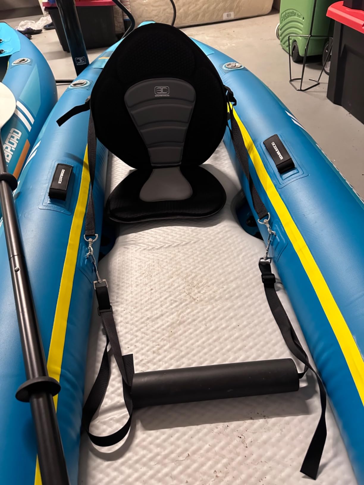 OCEANBROAD Inflatable Sit-in Kayak, 1 Person/2 Person Blow Up Kayak for Adults with Paddle, Kayak Seat, Pedal, Hand Pump and Bag, Blue/Sky Blue - Customer Photo 2