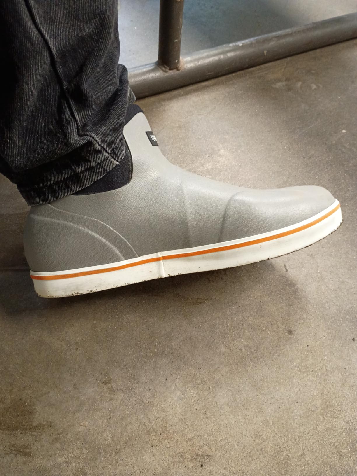Men's Waterproof Deck Rain Boots - Anti-Slip Rubber Ankle Boots for men, ideal for Fishing and Boating, All-Season Customer Review Men's Waterproof Deck Rain Boots - Anti-Slip Rubber Ankle Boots for men, ideal for Fishing and Boating, All-Season - Customer Photo 1