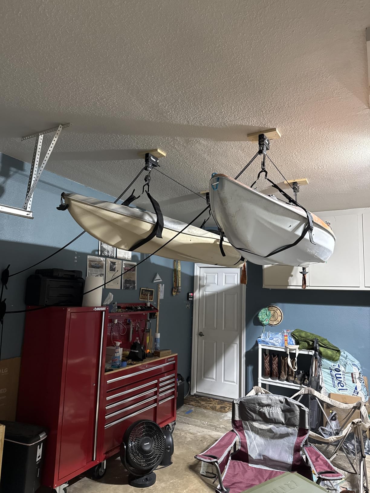 RAD Sportz Kayak Storage Hoist - Overhead Pulley System with 125lb Capacity for Canoes, Bikes, Ladders, and More - for up to 12-Foot Ceilings customer photo 1