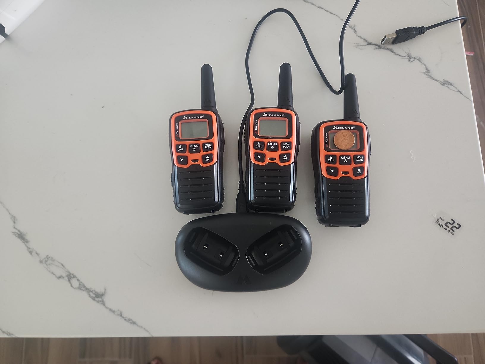 Midland- T51VP3 X-TALKER Spotting and Recovery Walkie-Talkie Long Range - FRS Two Way Radio for kids Caravanning with NOAA Weather Scan + Alert, 38 Privacy Codes - Black/Orange - 2 Pack - Customer Photo 3