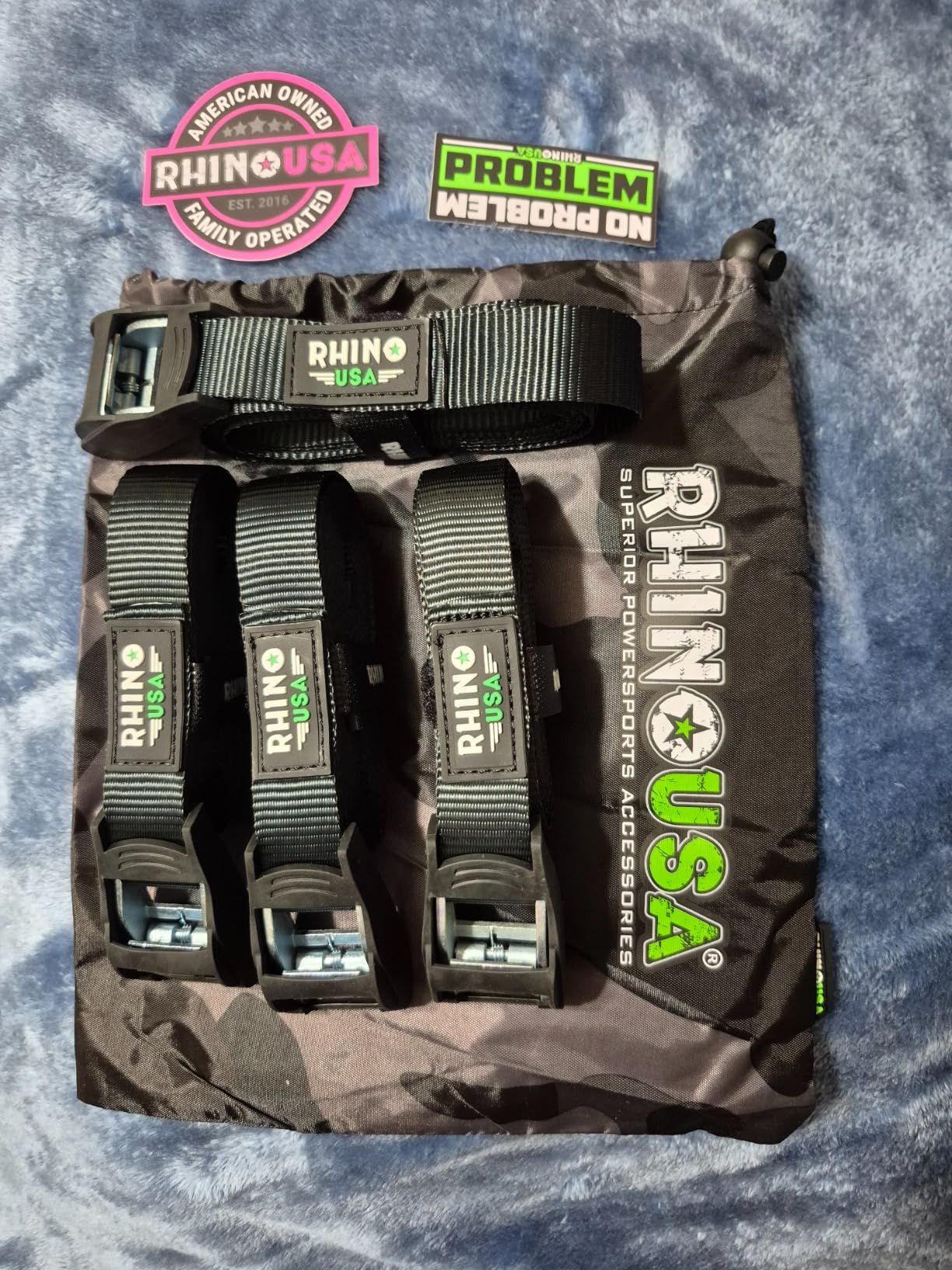 Rhino USA Lashing Straps (4-Pack) - Cam Buckle Tie Downs for Kayak, Cargo | 1,320lb Break Strength. 4 Heavy Duty 1in x 12ft Cam Buckle Pull Straps for Kayak, Roof Rack, Cooler & Cargo customer photo 1