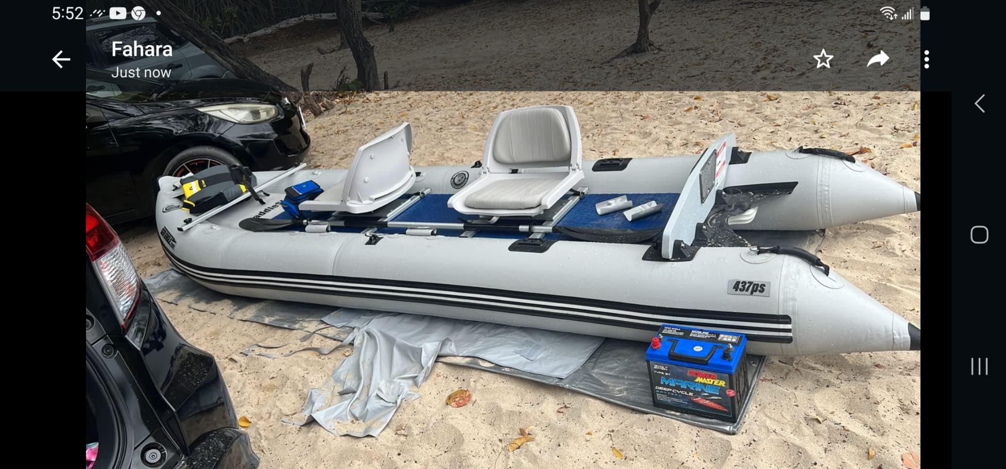 Sea Eagle 437ps PaddleSki Inflatable 1-2 Person Catamaran Boat - Paddle, Motor, Fish, or Sail - 4-in-1 Inflatable Watercraft - Self Bailing customer photo 2