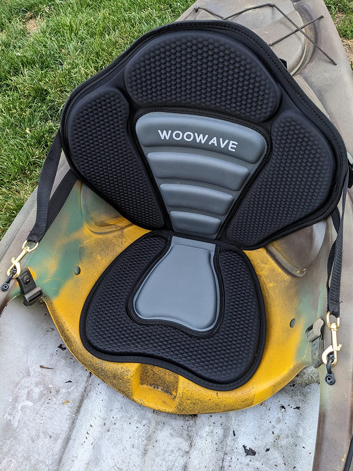 WOOWAVE Kayak Seat Padded Deluxe Paddleboard Seat Adjustable Boat Seat Cushioned Fishing Seat High Back Comfortable Backrest Support for Universal Sit - Customer Photo 1