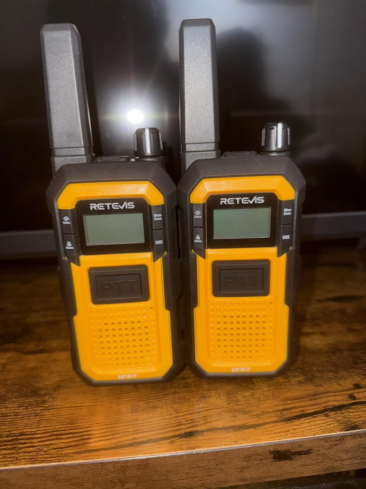 Retevis RB48 Waterproof Walkie Talkies, Heavy Duty Two Way Radio, Advanced Triple Proof, Vibration Call, USB-C, SOS,2000mAh, NOAA, 2 Way Radio(2 Pack) Yellow - Customer Photo 2