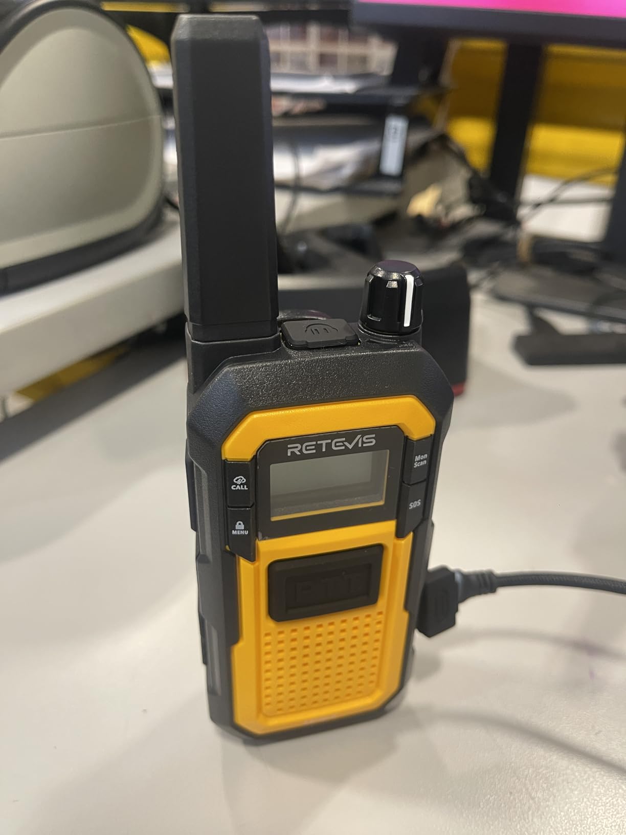 Retevis RB48 Waterproof Walkie Talkies, Heavy Duty Two Way Radio, Advanced Triple Proof, Vibration Call, USB-C, SOS,2000mAh, NOAA, 2 Way Radio(2 Pack) Yellow - Customer Photo 4