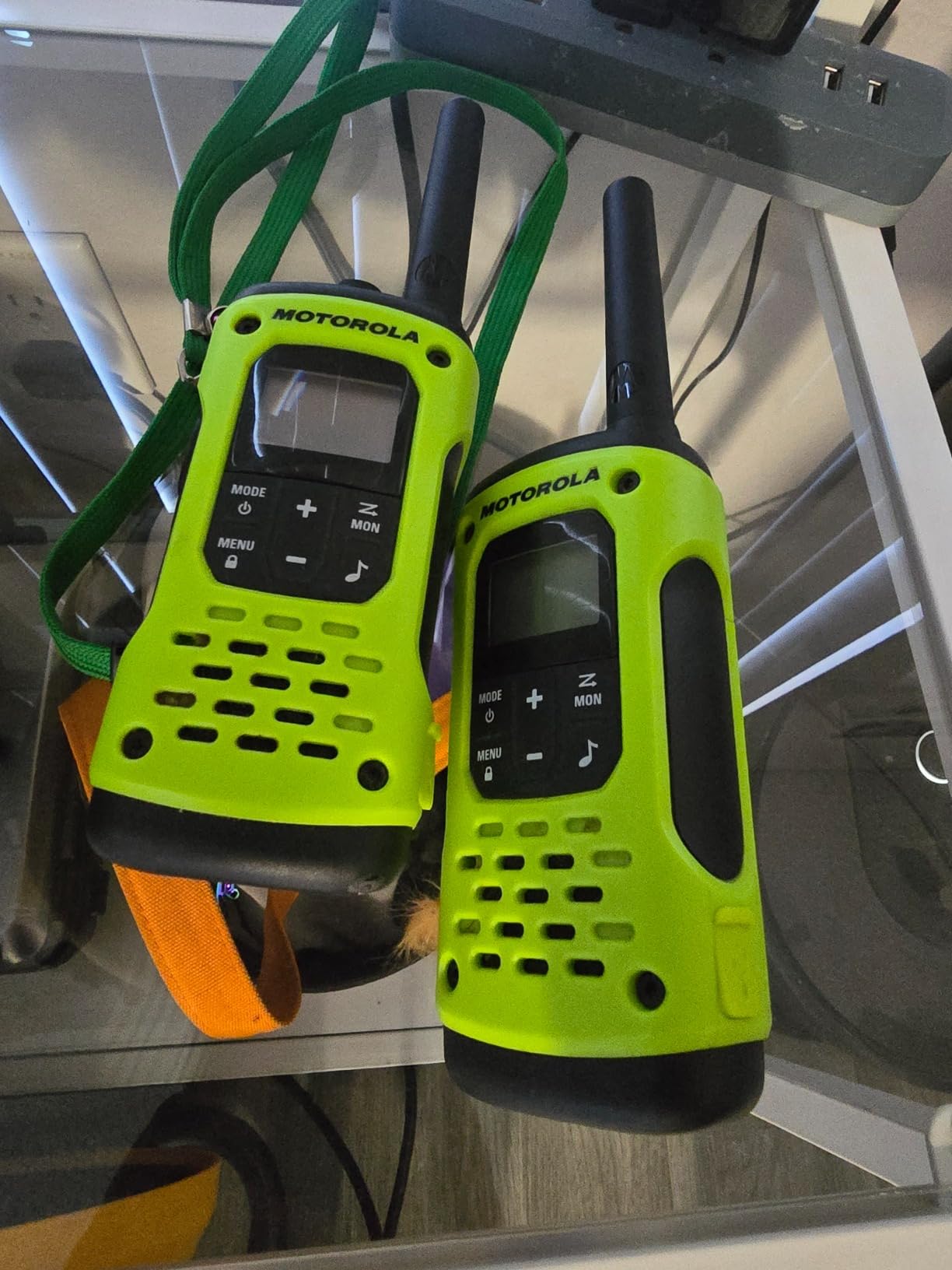 Motorola Solutions, Portable FRS, T605_H2O, Talkabout, Two Way Radios Waterproof Walkie Talkie Emergency Preparedness, Rechargeable, 22 Channel, 35 Mile, Orange W/Black, 2 Pack - Customer Photo 4