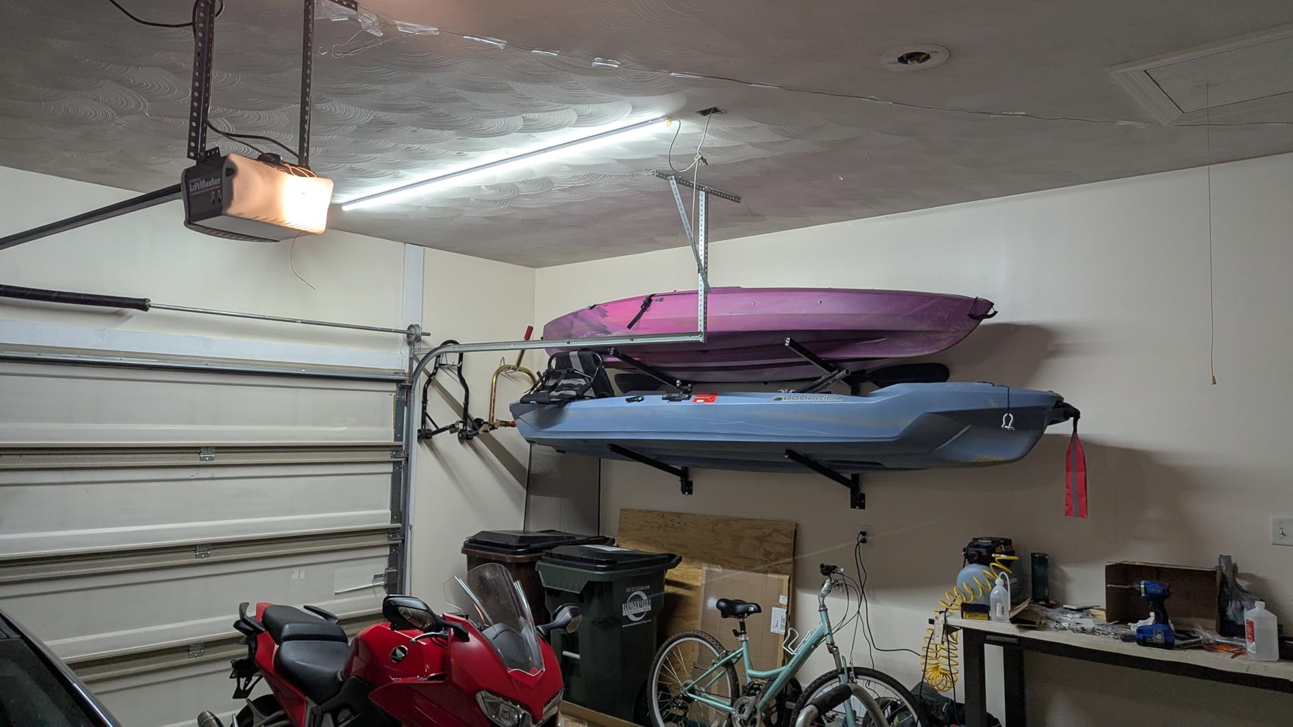 StoreYourBoard G-Kayak Wall Rack - Heavy-Duty Outdoor Kayak Rack for 2 Boats, Adjustable Storage Wall Mount Hanger, Space-Saving Outdoor Storage for Kayak Wall Mount - Holds 200 lbs - Silver customer photo 1