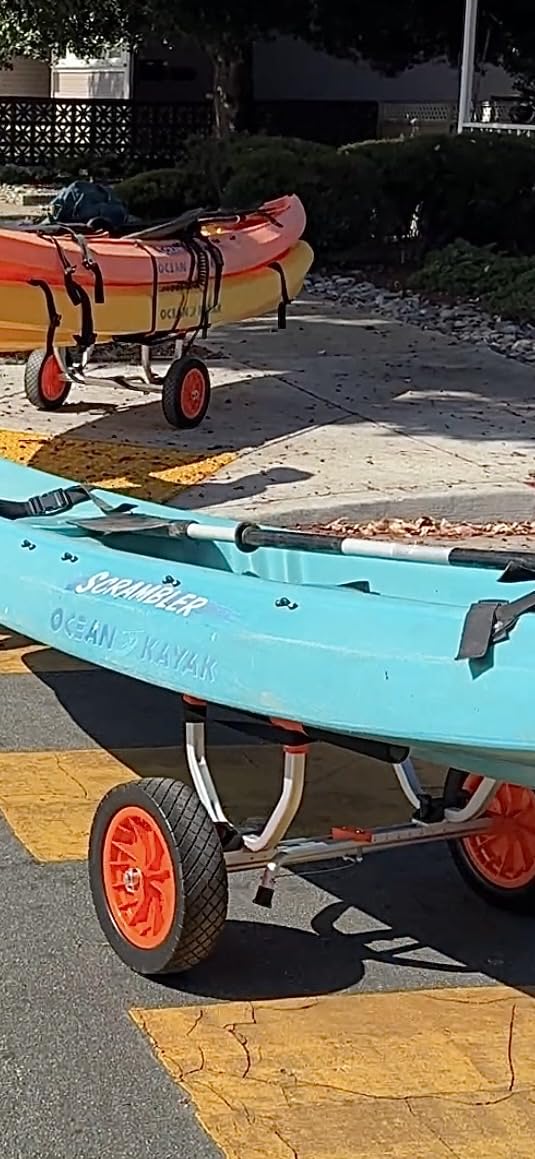 VEVOR Kayak Cart, Heavy Duty 450 LBS Load Capacity Kayak Trailer, Detachable Canoe Trolley Cart with Adjustable Width & Nonslip Support Foot, 12'' Solid Tires for Kayaks Canoes Float Mats Paddleboards customer photo 1