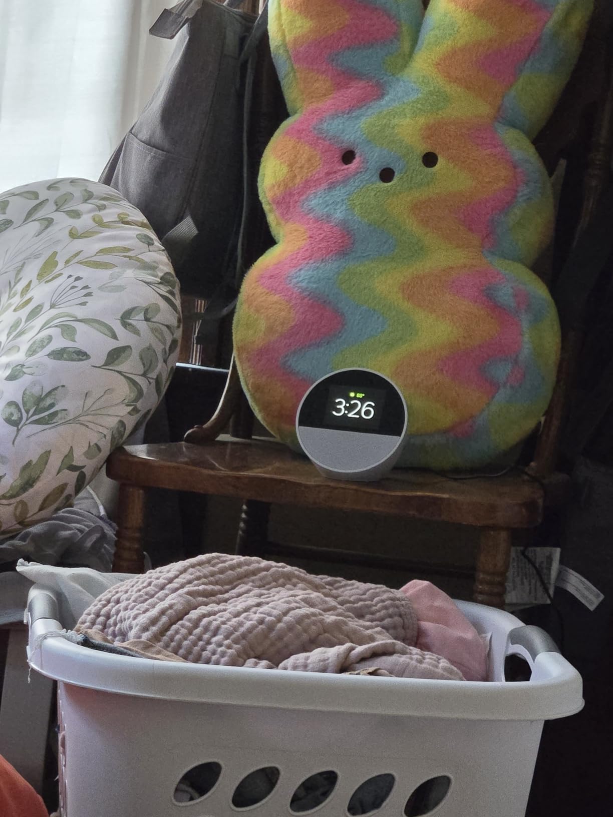 Like-New Amazon Echo Spot (newest model), Great for nightstands, offices and kitchens, Smart alarm clock, Designed for Alexa+, Black customer photo 2