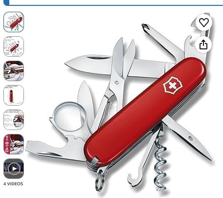 Victorinox Explorer Swiss Army Knife - 16 Function Pocket Tool - Red | Swiss Made Multi-Tool with Magnifying Glass, Phillips Screwdriver, Scissors, 2 Blades, and Can Opener - 91 mm Compact Size customer photo 2
