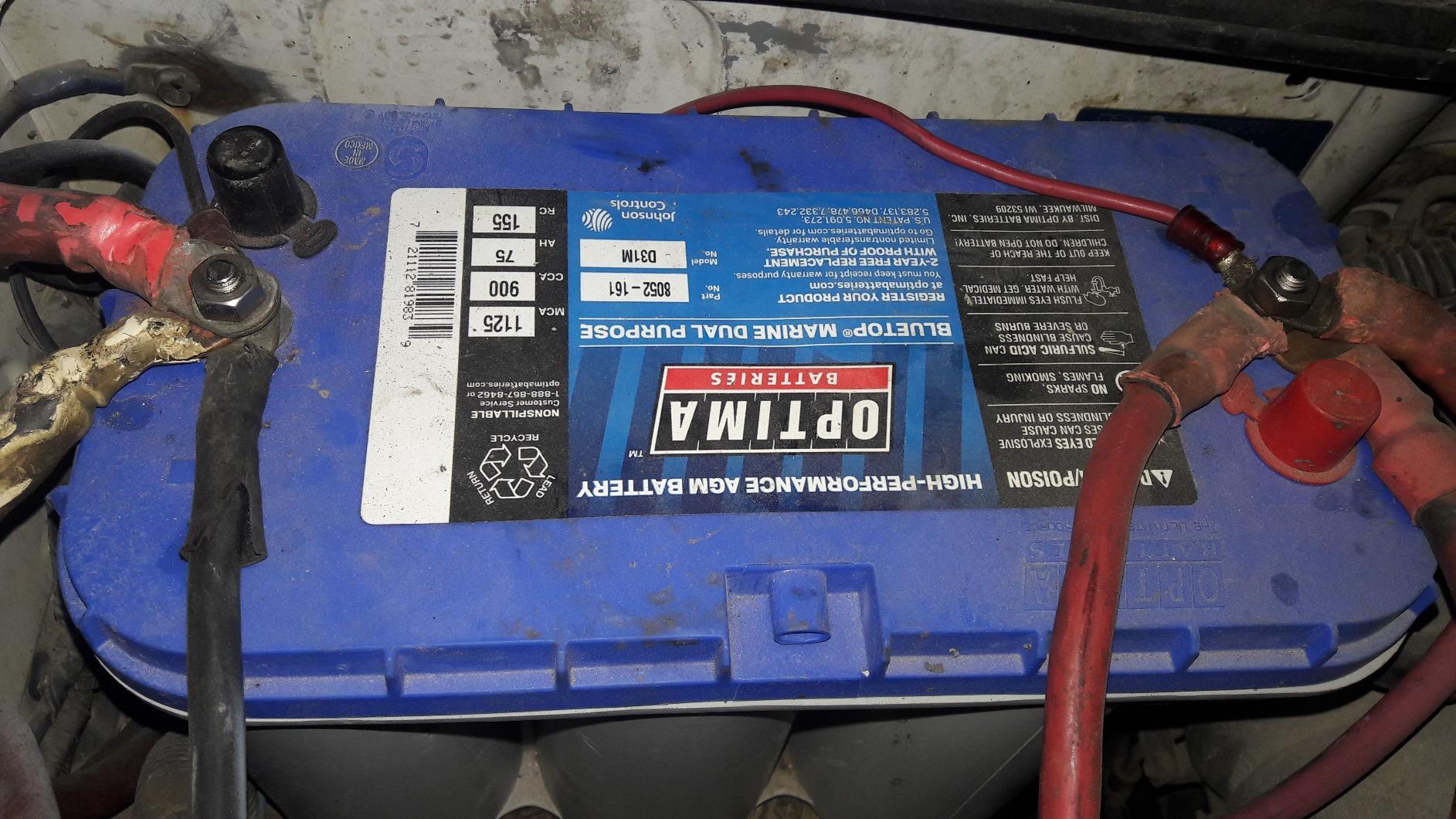 OPTIMA Batteries High Performance D31M BLUETOP Dual Purpose Deep Cycle and Starting Sealed AGM Boat and RV Battery, 900 CCA, Dual Terminal, Maintenance Free customer photo 1