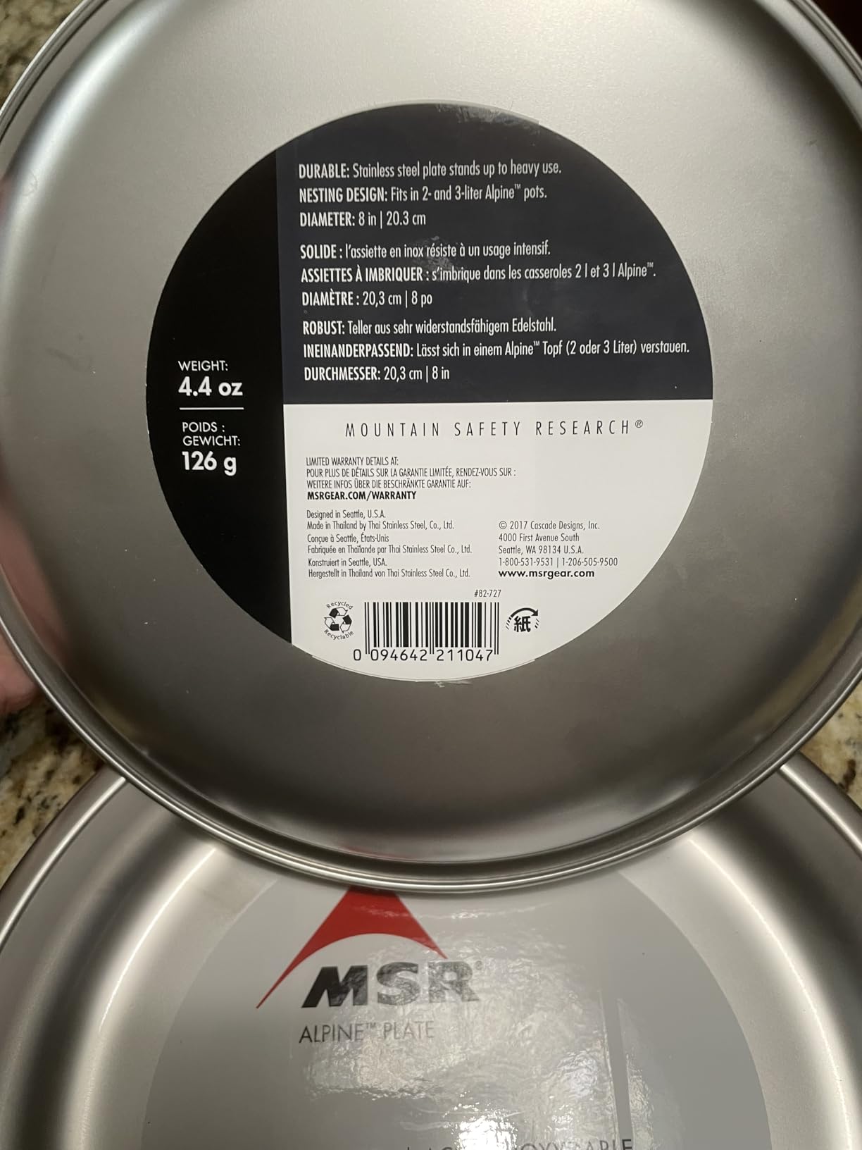 MSR Alpine Stainless Steel Camping Plate, Silver customer photo 1