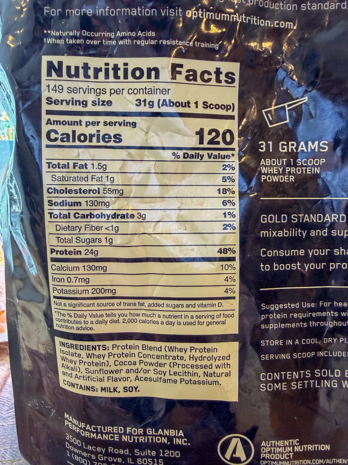 Optimum Nutrition Gold Standard 100% Whey Protein Powder, Double Rich Chocolate 1.98 Pound (Packaging May Vary) customer photo 2