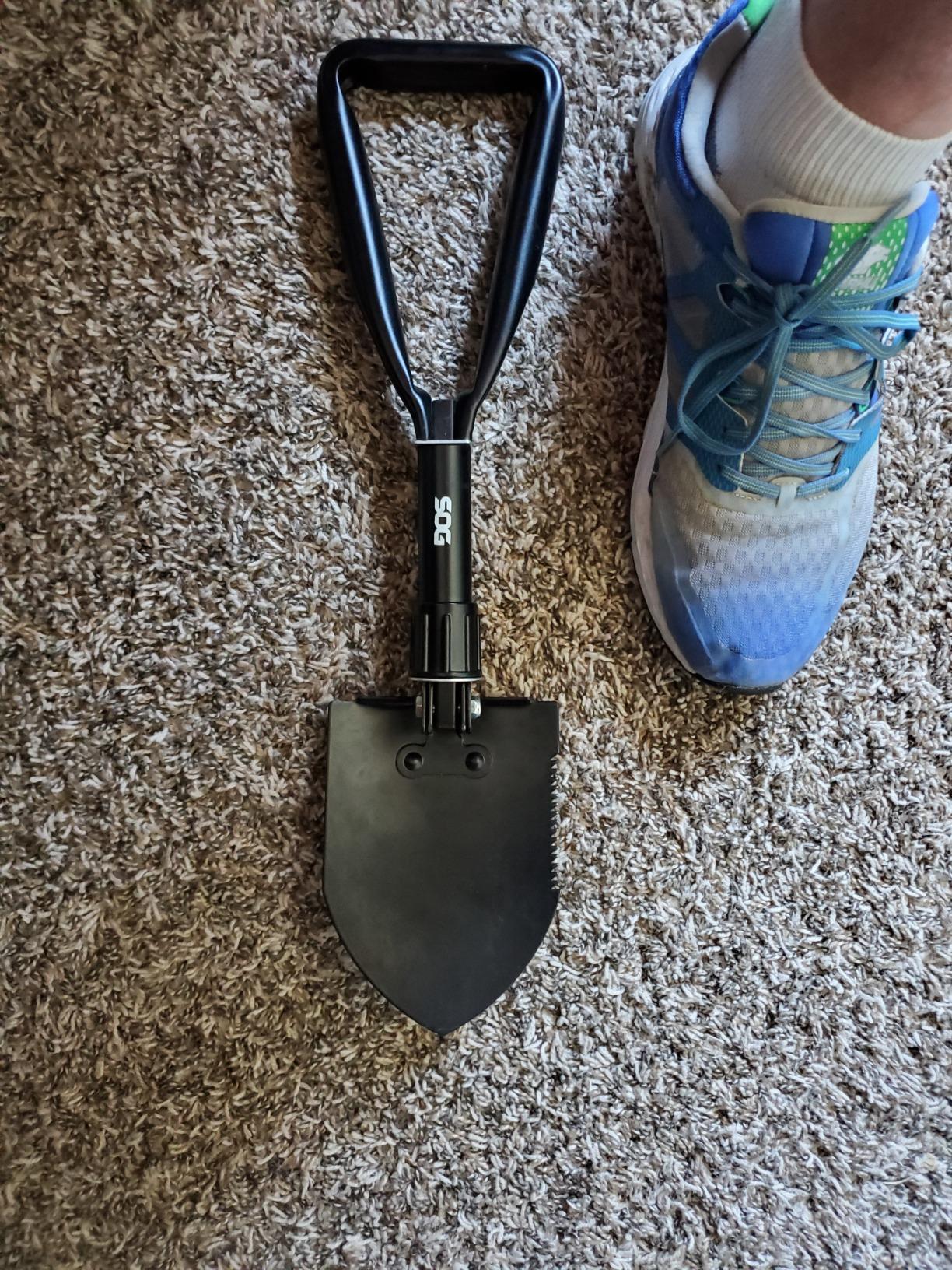 SOG Entrenching Tool - 18.25 Inch Folding Survival Shovel with Wood Saw Edge and Tactical Shovel Carry Case - Black (F08-N) customer photo 1
