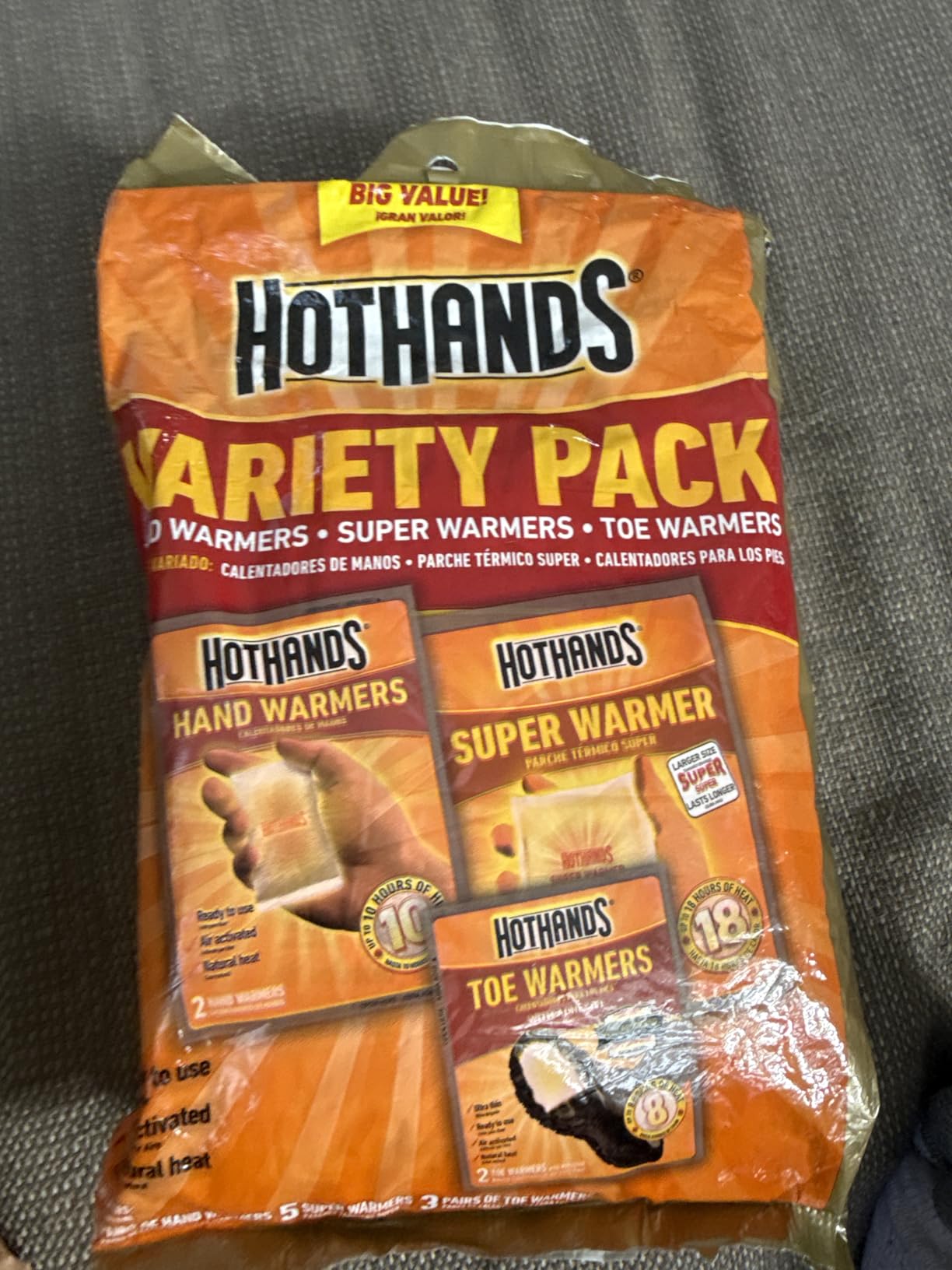 HotHands Toe, Hand, & Body Warmer Variety Pack - Long Lasting Safe Natural Odorless Air Activated Warmers customer photo 1