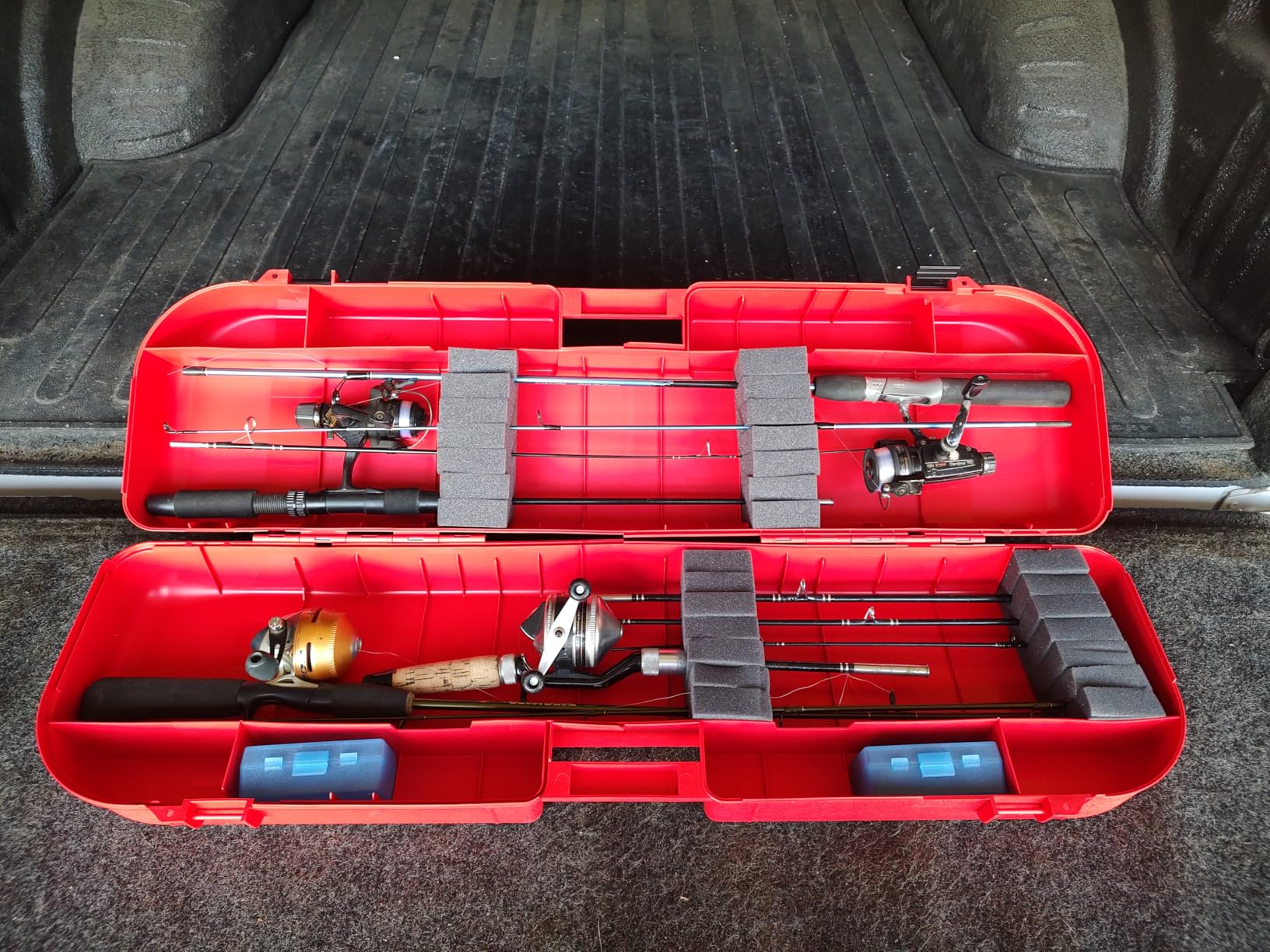 MTM IFB-1-30 Ice Fishing Rod Box, Storage & Transport Case for Ice Fishing Rods, Holds up to 8 Rods, Secure Latch Design, Strong Handle, USA Made, Red customer photo 1