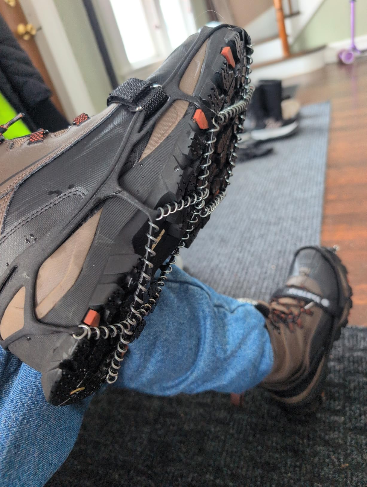 Yaktrax Pro Traction Cleats - 360-Degree Grip on Snow, Ice, & Multi-Terrain Surfaces - Elastic Outer Band w/Easy-On/Off Heel Tab & 1.4mm Stainless Steel Coils customer photo 2