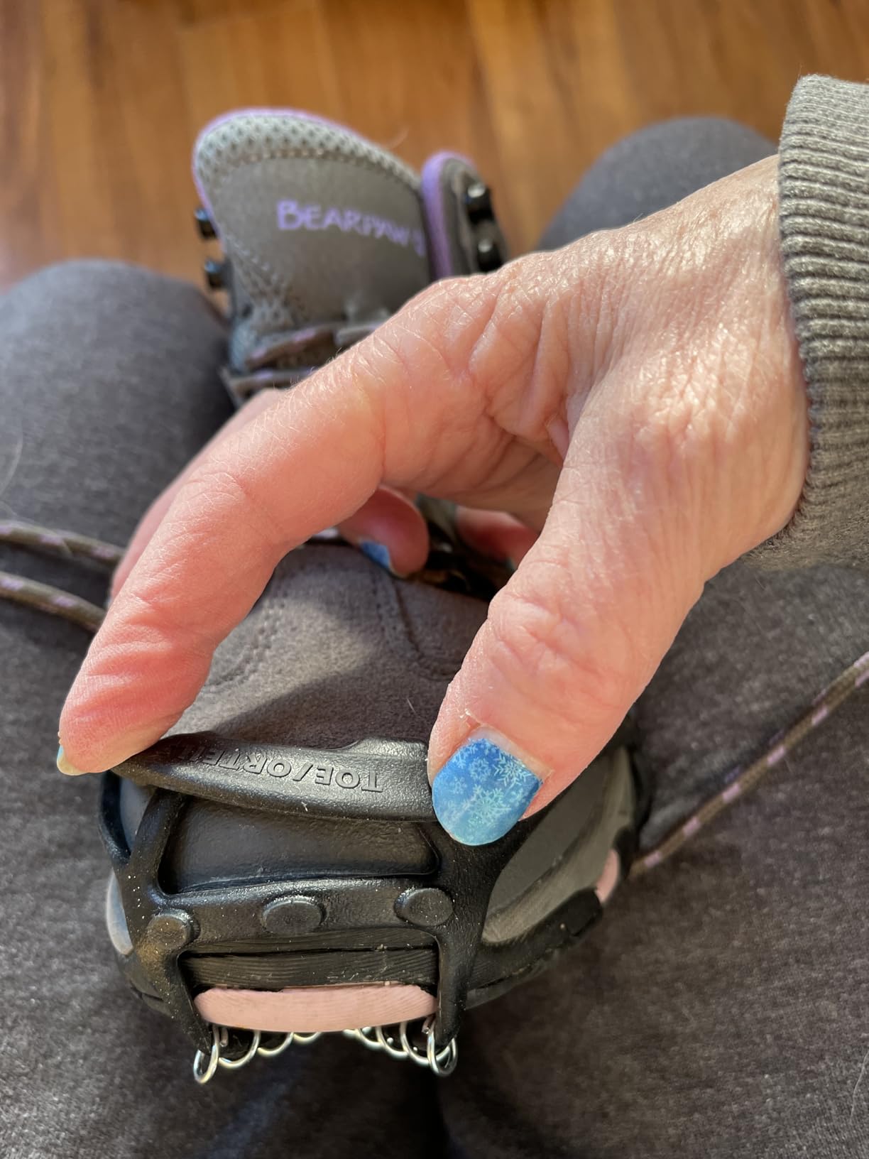 Yaktrax Walk Traction Cleats - 360-Degree Grip on Snow, Ice, & Multi-terrain Surfaces - Elastic Outer Band w/ Easy-On/Off Heel Tab & 1.2mm Zinc-coated Steel Coils customer photo 2