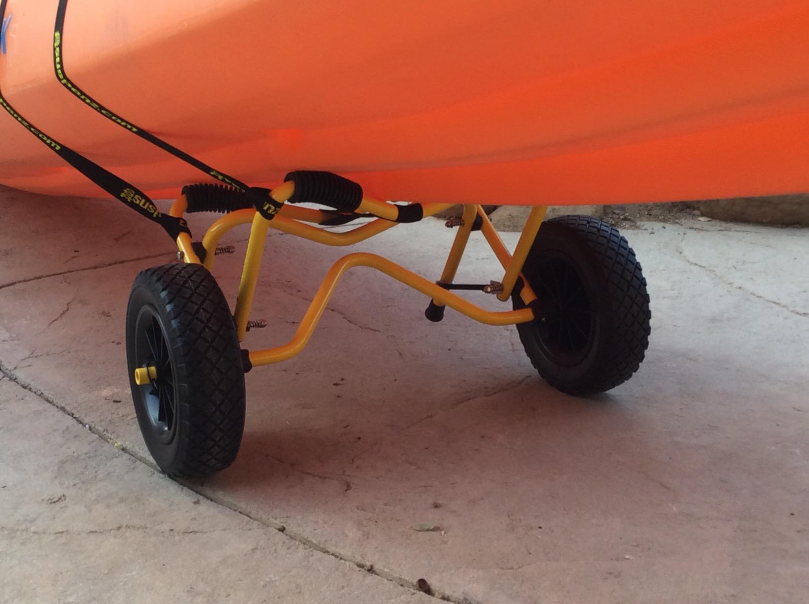 Suspenz Kayak Canoe Transport Trailer, DLX Kayak Cart, Trolley with Airless Wheels and Straps, Weight Capacity 150 lbs, Yellow (22-0044) customer photo 2