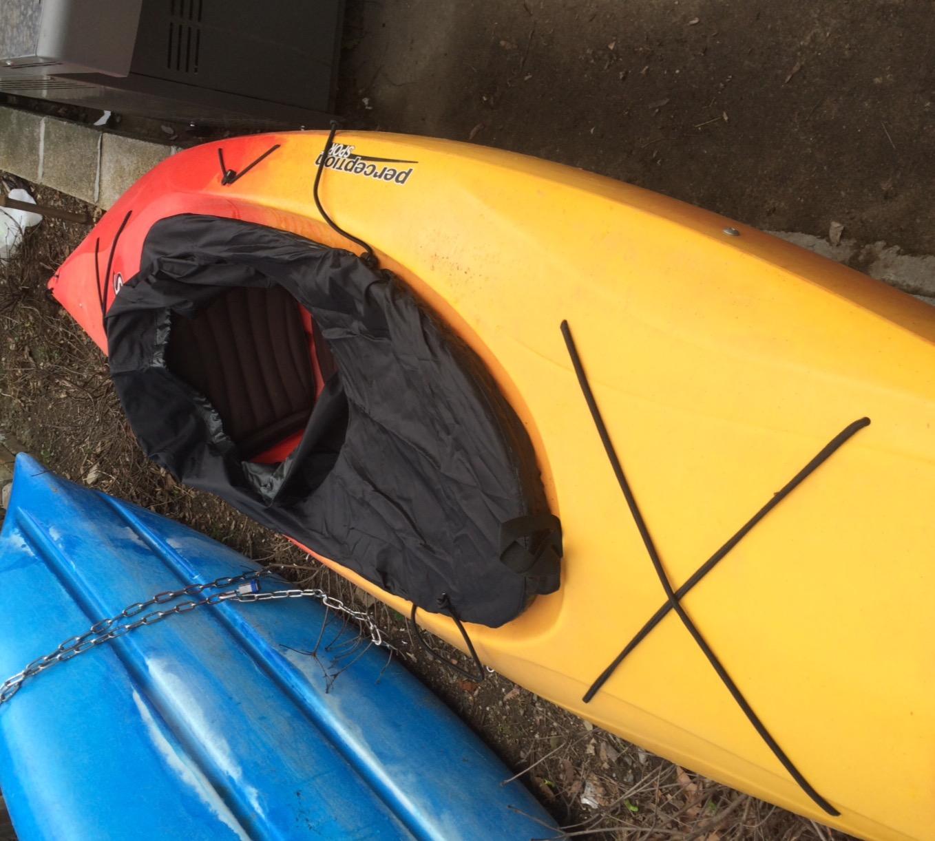 attwood 11776-5 Kayak Nylon Spray Skirt with Mesh Storage Bag, Black customer photo 1