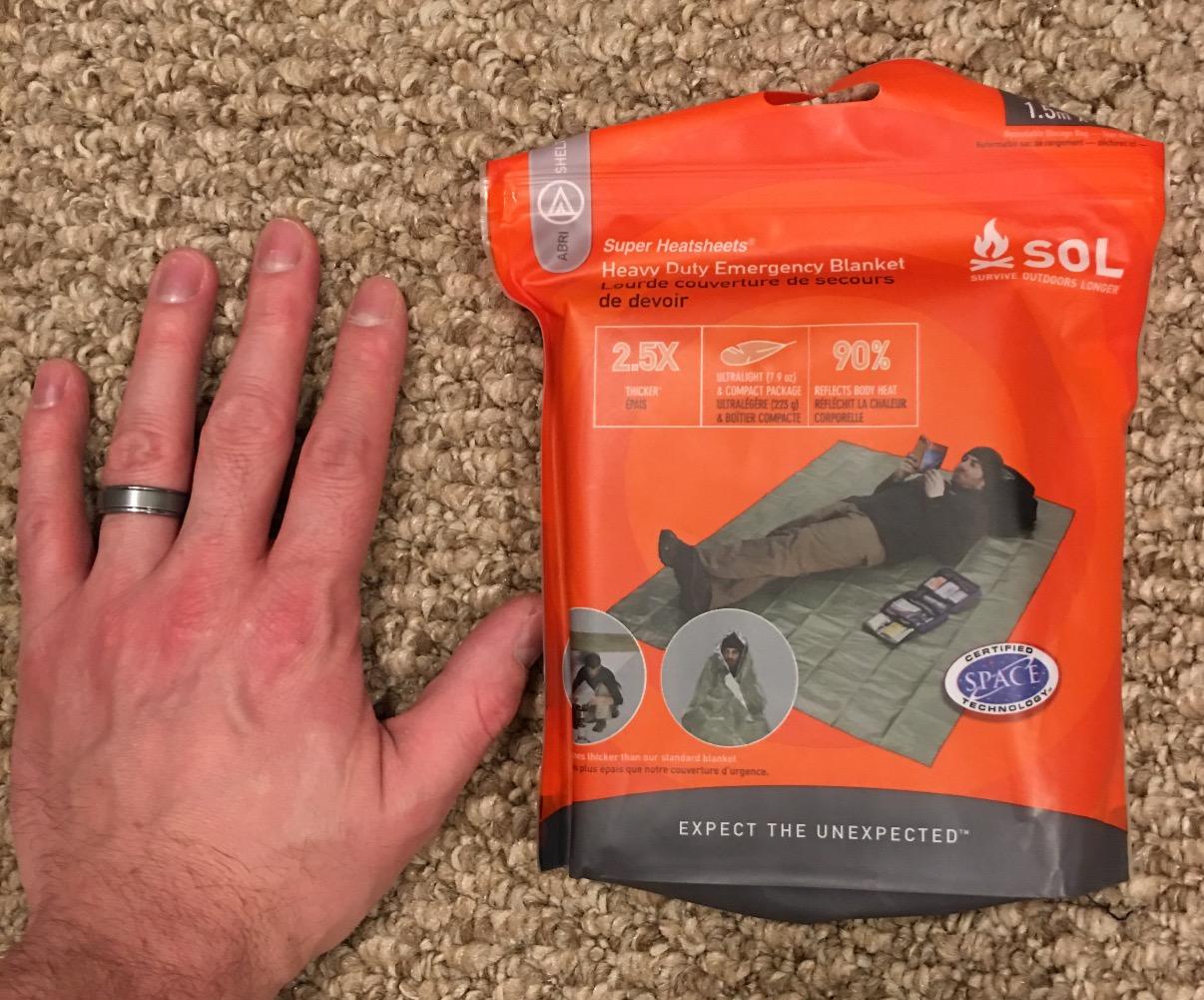 S.O.L. Survive Outdoors Longer 90% Heat Reflective Heavy-Duty Emergency Blanket - Thick, Rugged for Disaster Preparedness Kit - Waterproof, Windproof, Tear-Resistant - 58