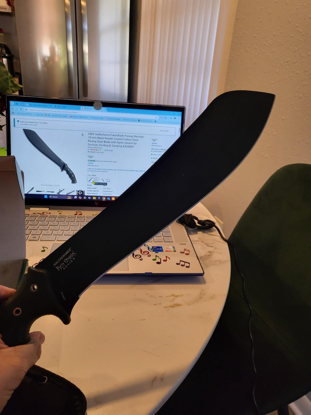 CRKT Halfachance Fixed Blade Parang Machete: 18 Inch Black Powder Coated Carbon Steel Parang Style Blade with Nylon Sheath for Survival, Hunting & Camping K920KKP customer photo 2