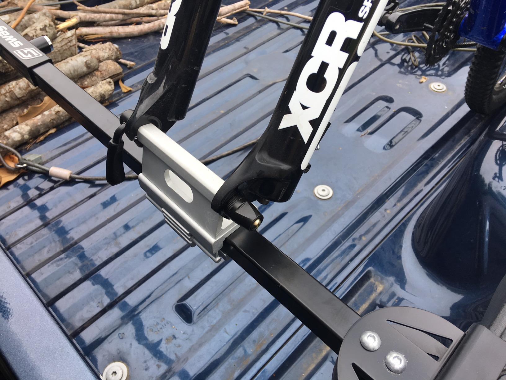 Swagman Pick Up Truck Bed Bike Rack - Compression Fits on the edge of your Pick Up Truck Box, Fork Mount Carrier for 9mm Quick Release Bikes customer photo 1