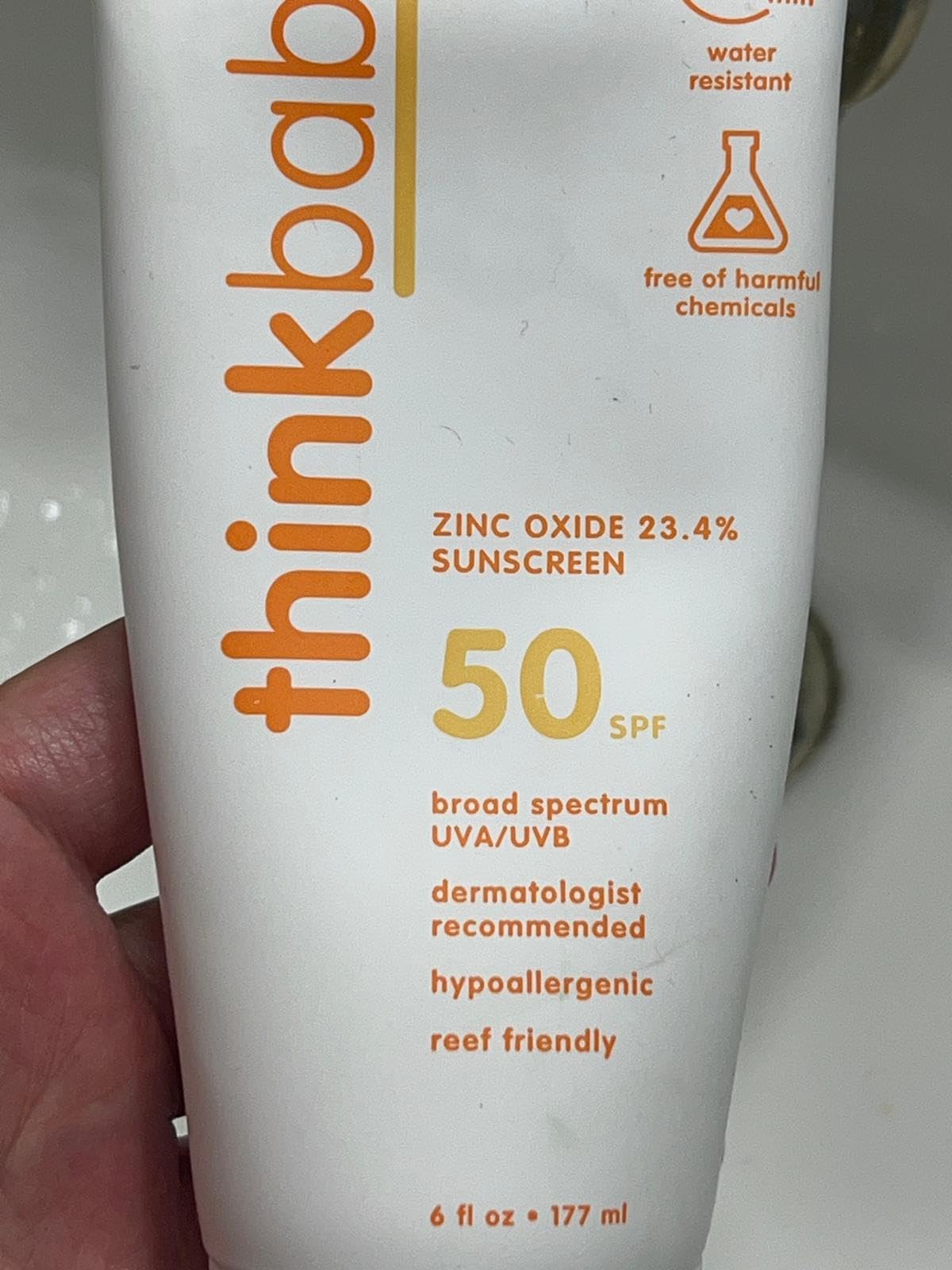Thinkbaby Baby Sunscreen SPF 50+, Mineral Formula, Water Resistant, 6 Oz customer photo 1