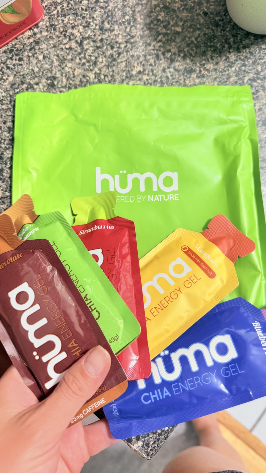 Huma Chia Energy Gel, Variety, 12 Gels | Real Food, Stomach Friendly Energy Gels customer photo 1
