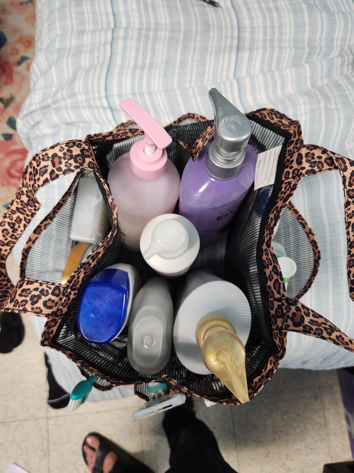 Mesh Shower Caddy Portable - 9 Pockets for College Dorm Room Essential | Large Capacity Mesh Shower Caddy with 9 Pockets, Portable Hanging Toiletry Bag for College Dorm, Gym, Camping and Beach customer photo 1
