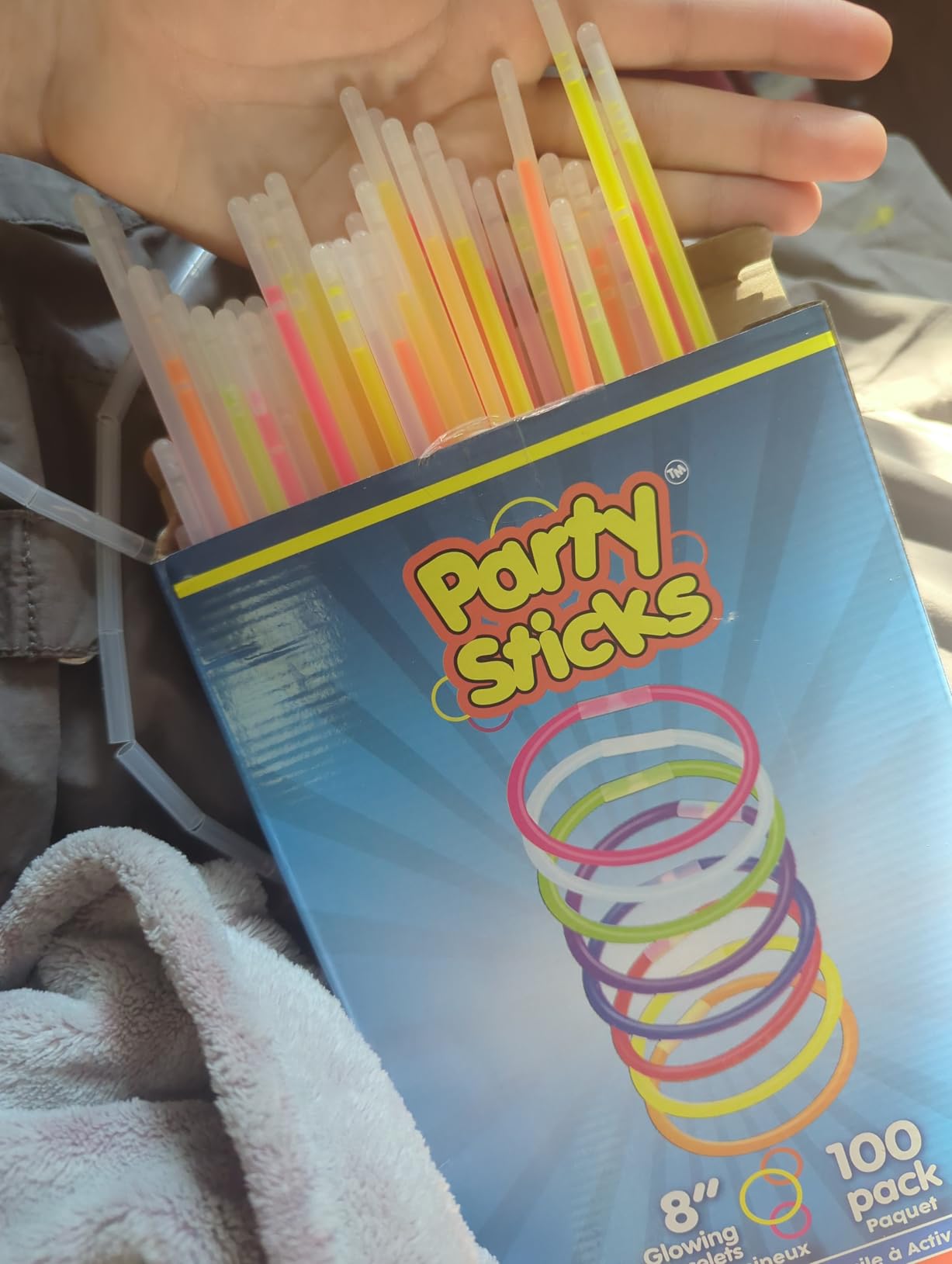 PartySticks Glow Sticks Party Supplies 100pk - 8 Inch Glow in the Dark Light Up Sticks Party Favors, Glow Party Decorations, Neon Party Glow Necklaces and Glow Bracelets with Connectors customer photo 2