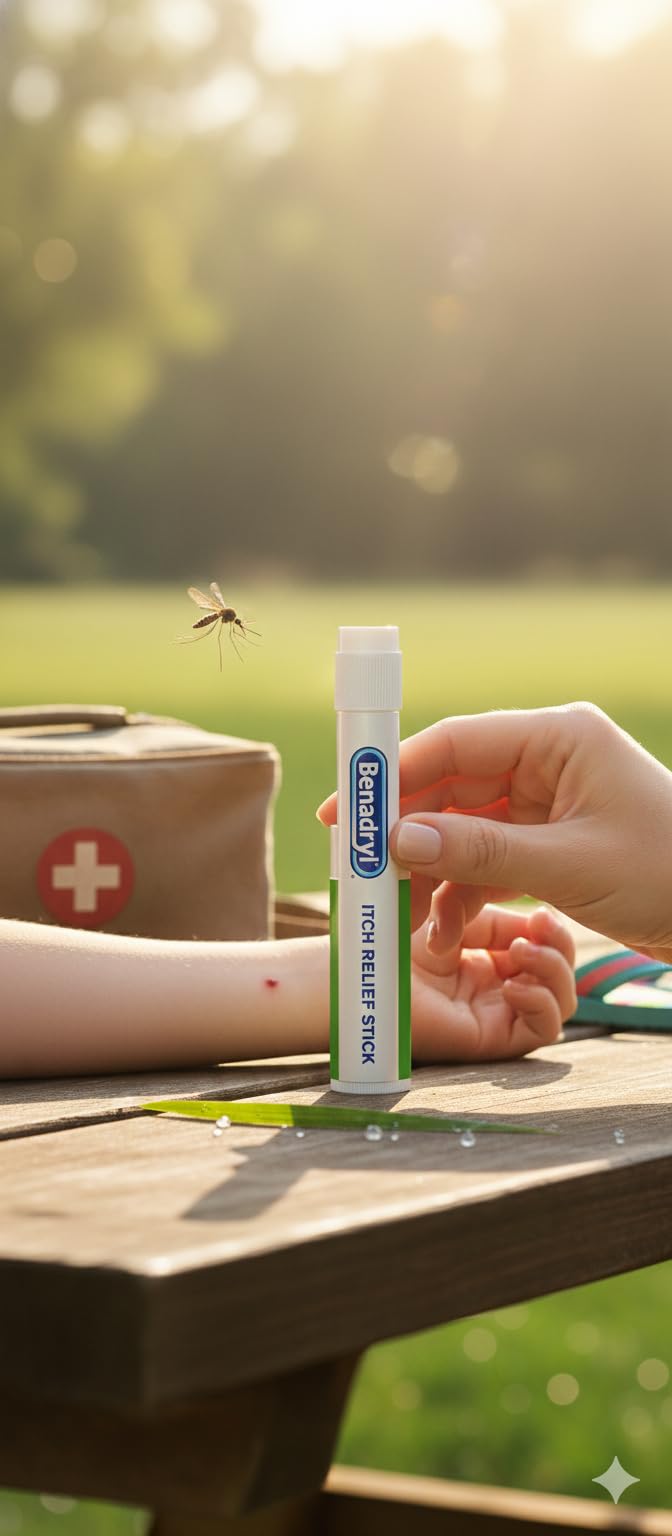 Benadryl Itch Relief Stick, Extra Strength, 0.47 fl. Oz | For Rashes, Insect and Bug Bites, Fits in Backpack or First Aid Kit, Outdoor Activities, Sporting Events, Picnics, Camping customer photo 1