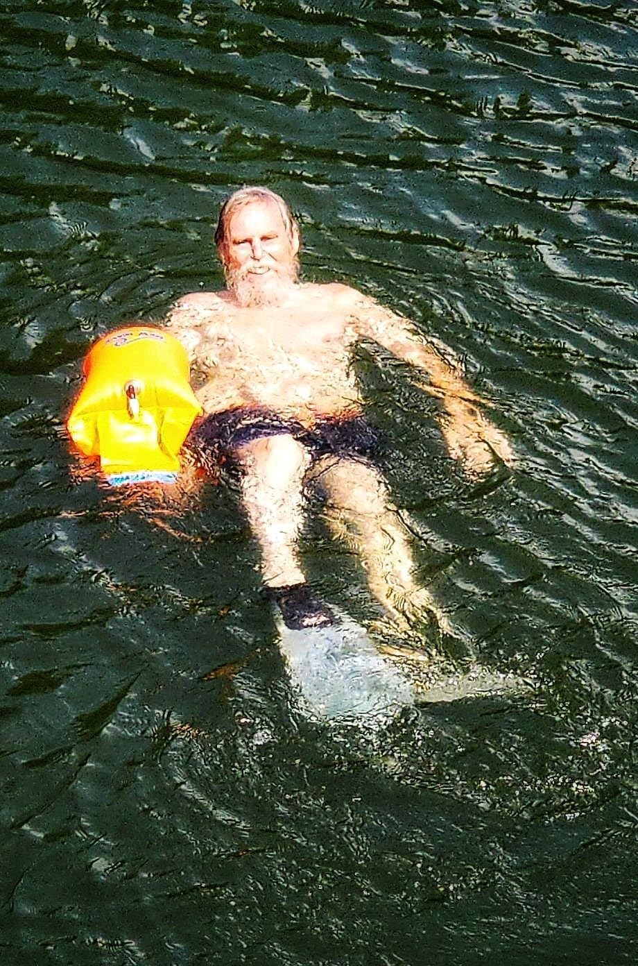 Swim Safety Float and Drybag for Open Water Swimmers, Triathletes, Kayakers and Snorkelers, Highly Visible Buoy Float for Safe Swim Training (Orange-PVC Large-20 Liter) customer photo 1