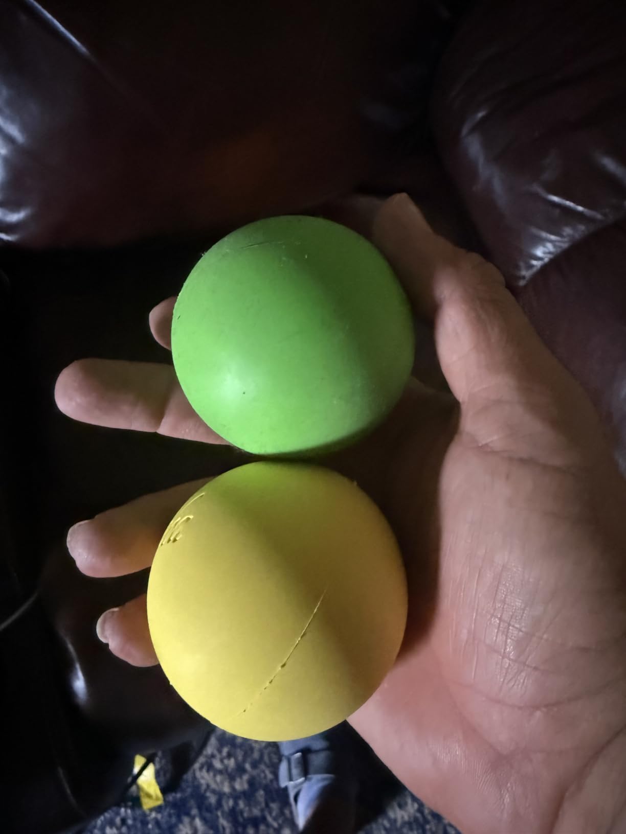 Massage Lacrosse Balls for Myofascial Release, Trigger Point Therapy, Muscle Knots, and Yoga Therapy. Set of 2 Firm Balls (Blue and Red) customer photo 2