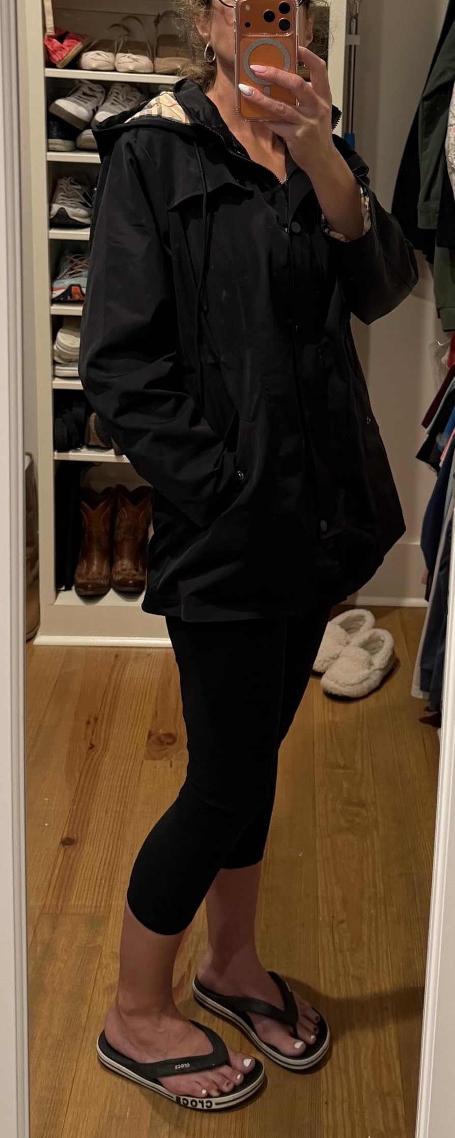 SaphiRose Women's Long Hooded Rain Jacket customer photo 2