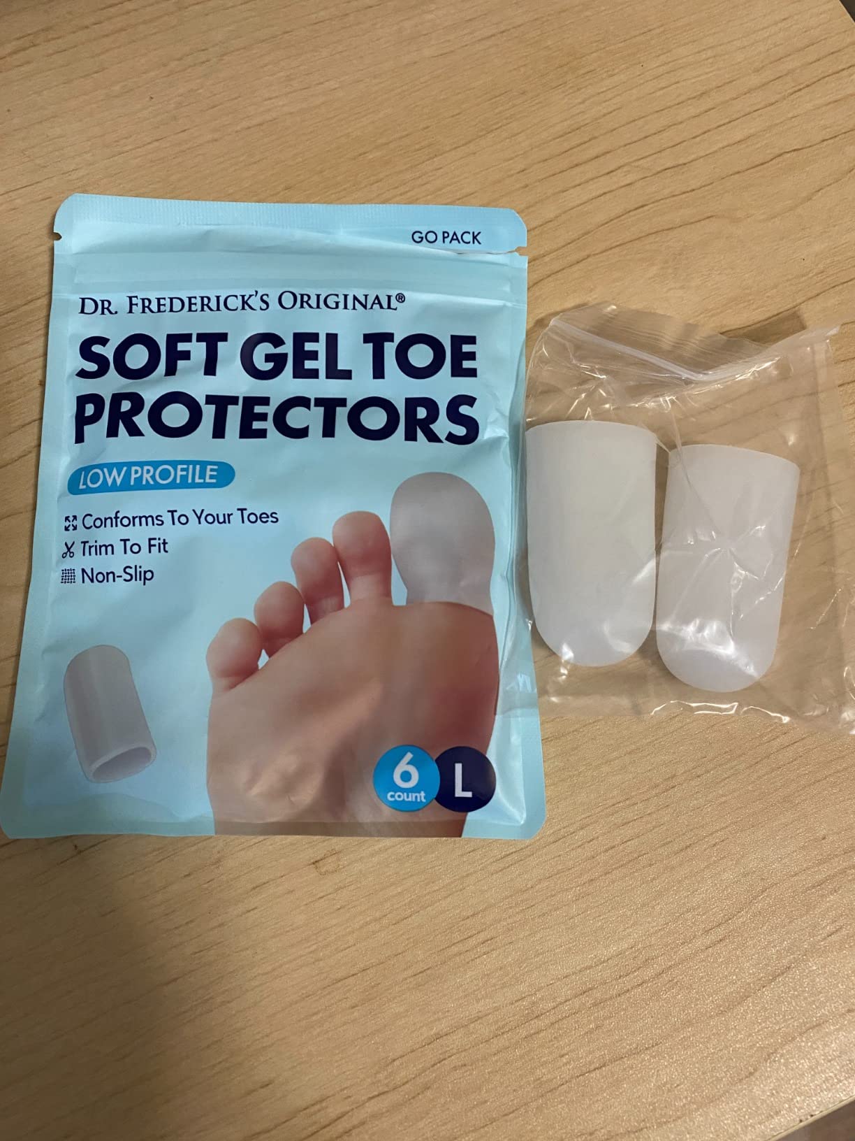 Dr. Frederick's Original Soft Gel Toe Caps, White, Large, 6 ct - Doctor-Developed for Blisters, Corns, Ingrown Toenails, In-Shoe Toe Protection customer photo 2