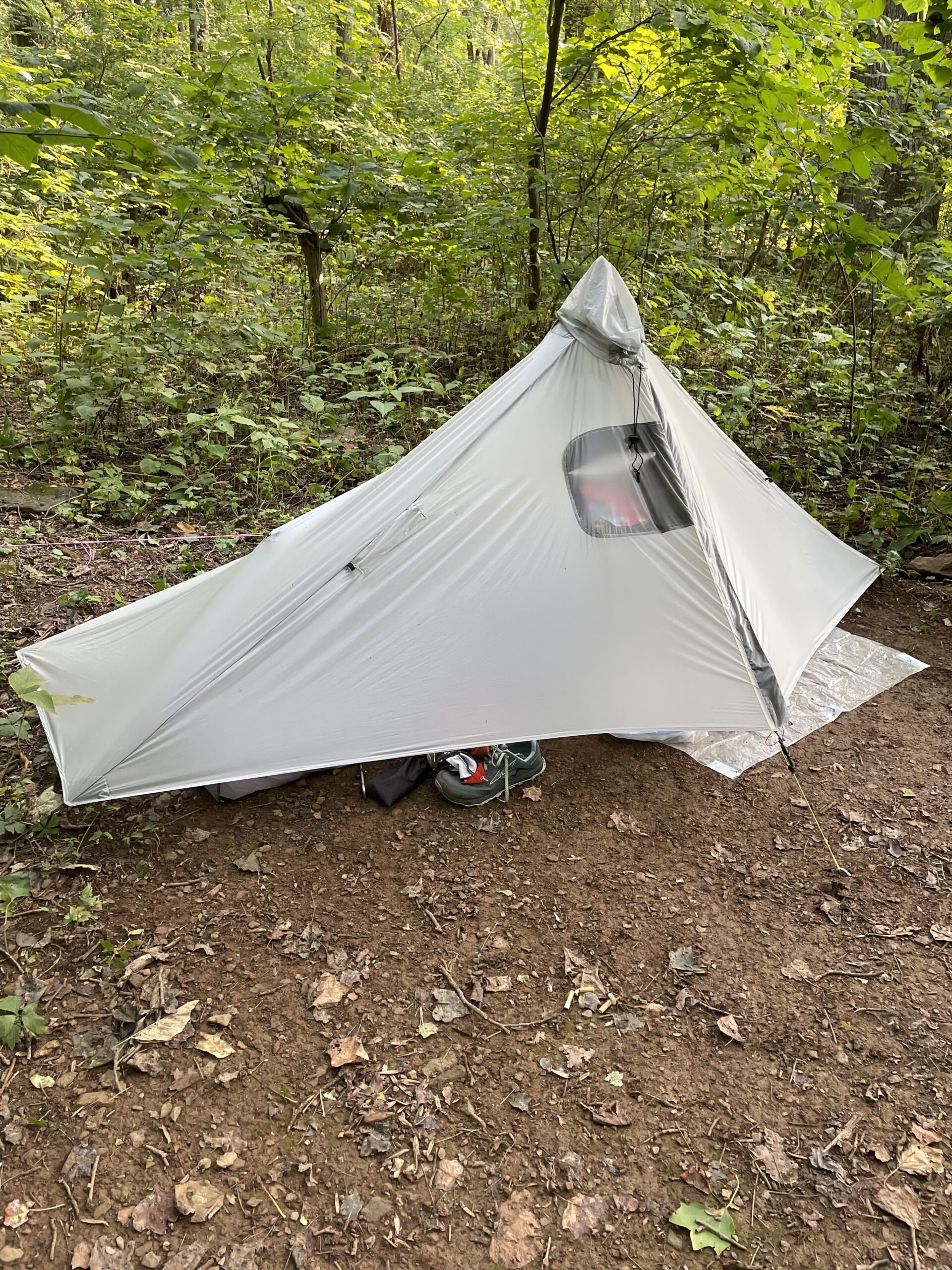 Six Moon Designs Gatewood Cape - Gray-11 oz Ultralight Backpacking Tarp & Rain Gear - 360 Protection Backpacking Shelter - 15D Silicone Coated Polyester - Multi-Use Thru-Hiking Camping Shelter (Gray) customer photo 1