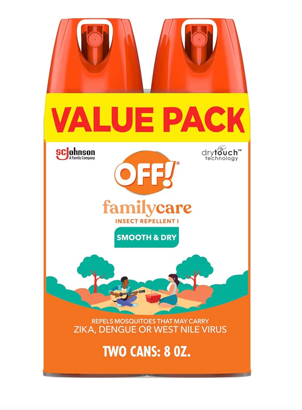OFF! Family Care Mosquito & Tick Repellent Aerosol, Bug Spray Containing 15% DEET, Smooth & Dry Bug Spray, 4 Oz (Pack of 2) customer photo 1