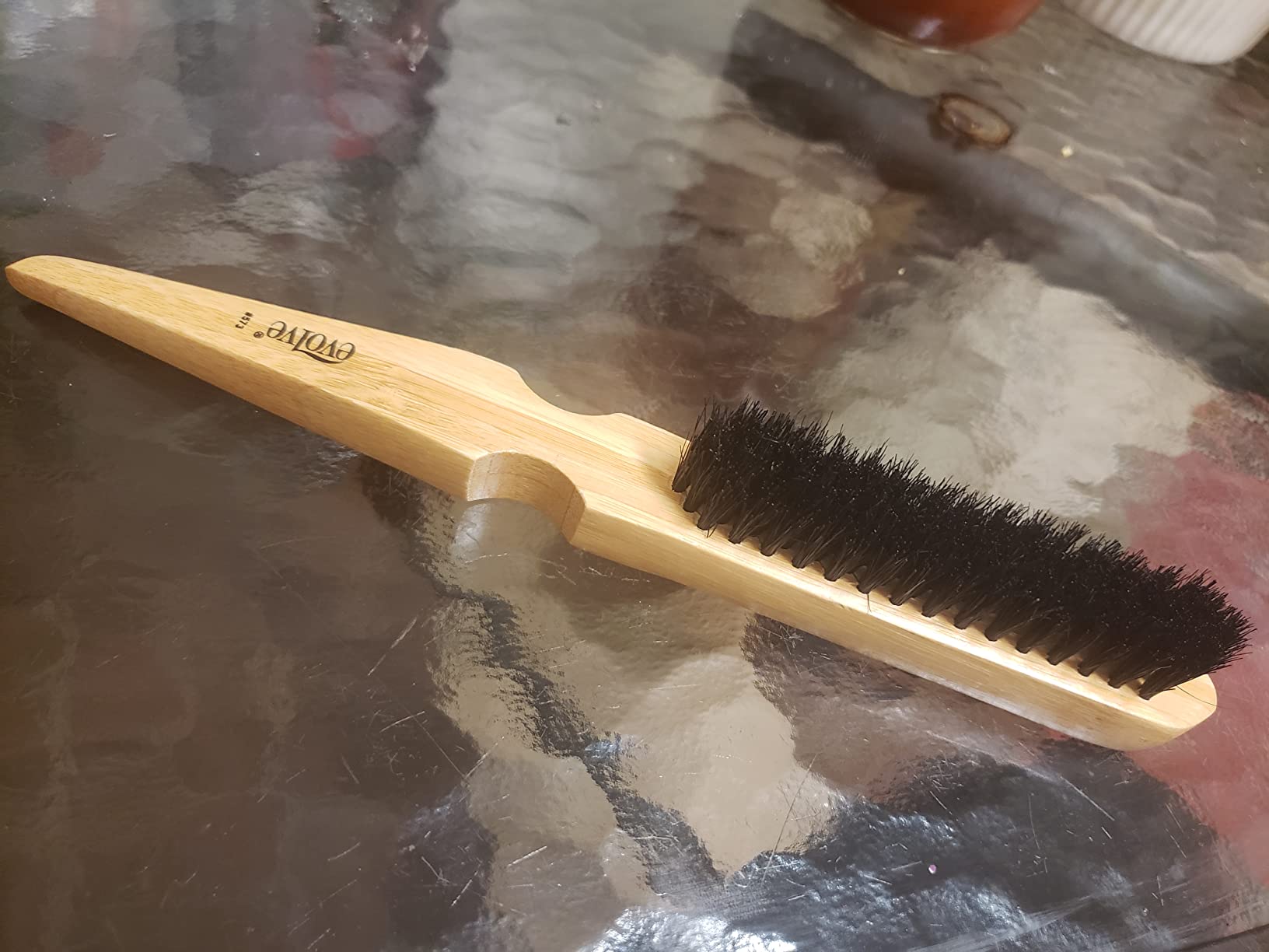 Evolve Perfect Edge Brush, BLACK,BROWN, 1 Count (Pack of 1) | 100% Pure Boar Bristles customer photo 2