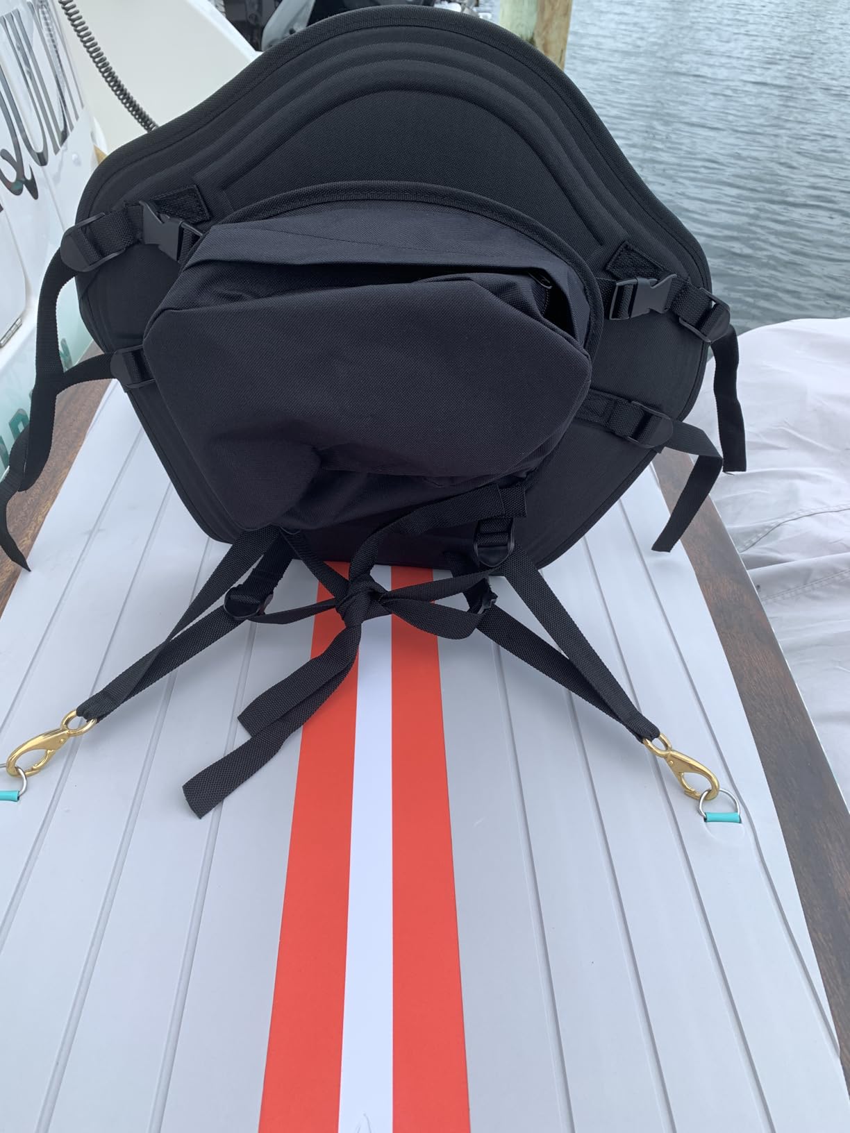 Leader Accessories Kayak Seats Paddle Board Seat Universal Canoe SUP Seat | with Back Support - Deluxe Kayak Chair Seat Cushion with Storage Bag customer photo 1