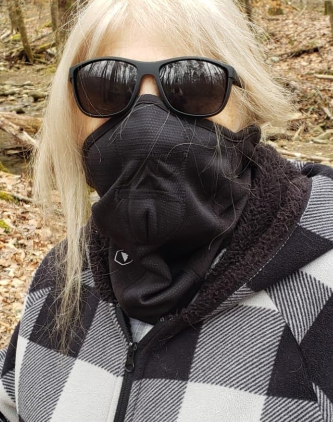 Tough Headwear Half Ski Mask - Fleece Lined Winter Face Mask - Stretch Neck Gaiter for Cold Weather Gear - Skiing Accessories customer photo 2