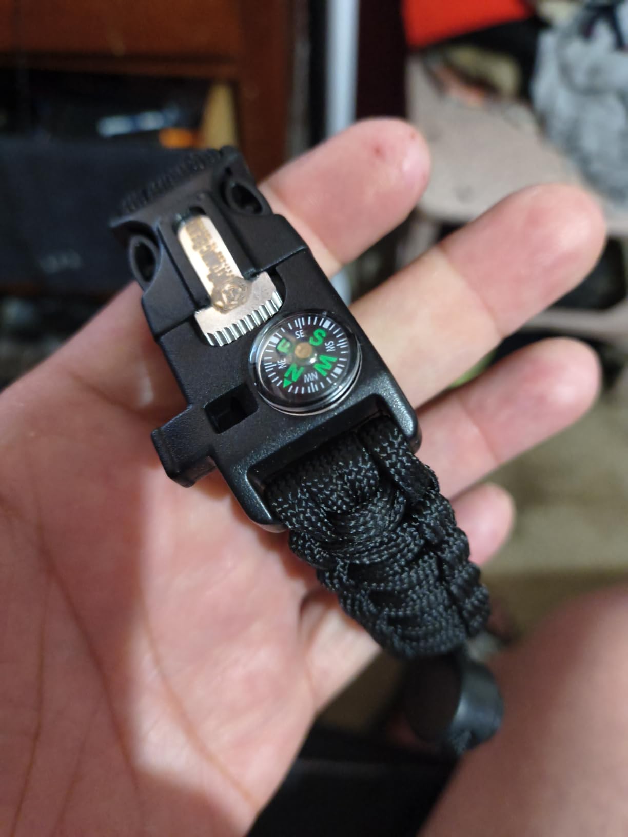 Atomic Bear Paracord Bracelet (2 Pack) - Adjustable - Fire Starter - Loud Whistle - Perfect for Hiking, Camping, Fishing and Hunting - Black & Black+Orange customer photo 1