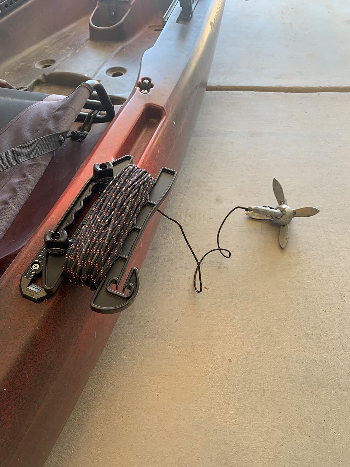 YakAttack Sidewinder Anchor Line Reel with 75' 550 Paracord | Includes Track Mount Hardware | Kayak Anchor Management System | Made in USA customer photo 2