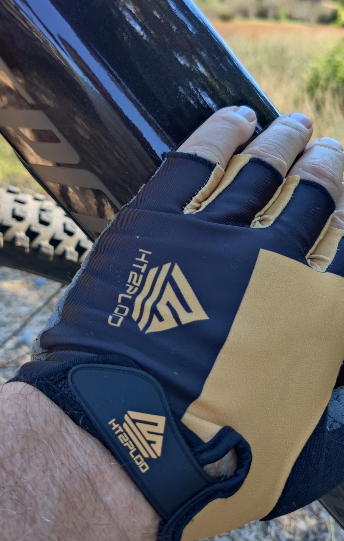 Bike Gloves for Men Women with Anti-Slip Shock-Absorbing Pad, Light Weight Half-Finger Cycling Gloves customer photo 2