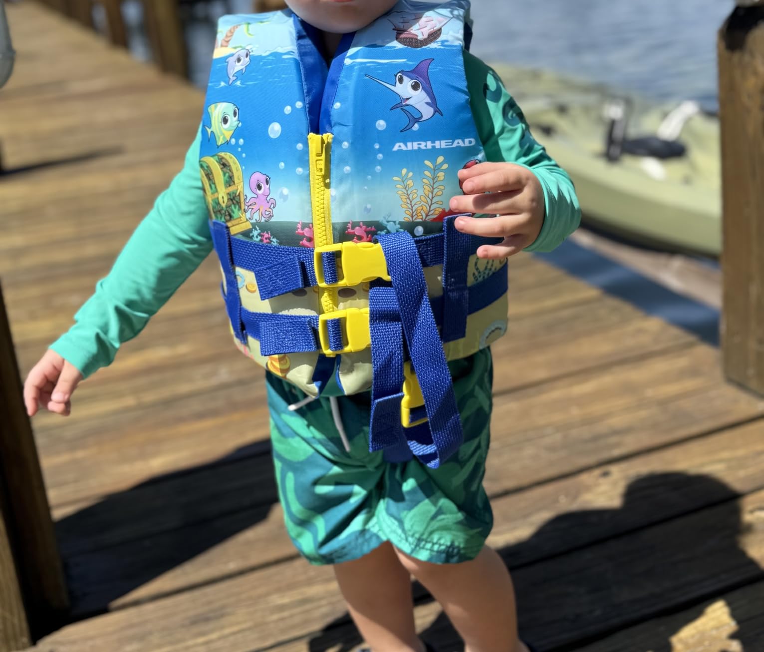 Airhead Treasure Life Jacket for Kids - USCG Approved Infant & Child Boating Safety PFD for Swimming, Water Play & Family Recreation, Closed-Side Flotation Device customer photo 1