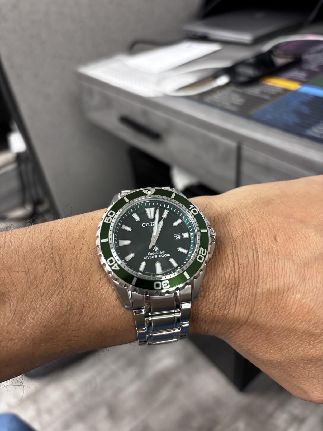 Citizen Men's Promaster Sea Eco-Drive Stainless Steel Watch, 3-Hand Date, One-Way Rotating Bezel, ISO Compliant customer photo 2