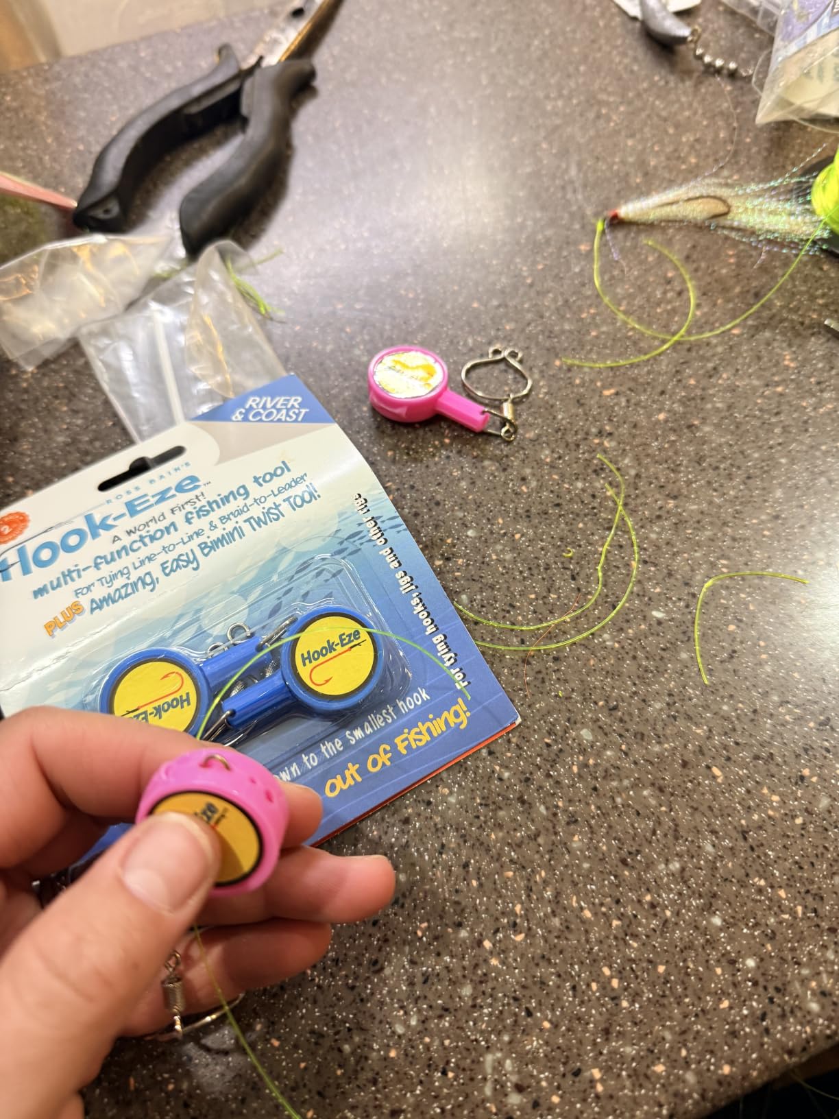 HOOK-EZE Fishing Knot Tying Tool | Protect from Fish Hooks | Tie Fishing Knots Easily | Cool Gadgets for Fishermen | Ice Fly Fishing | Fishing Accessories for Beginner Anglers | Nail Knot Tool customer photo 1